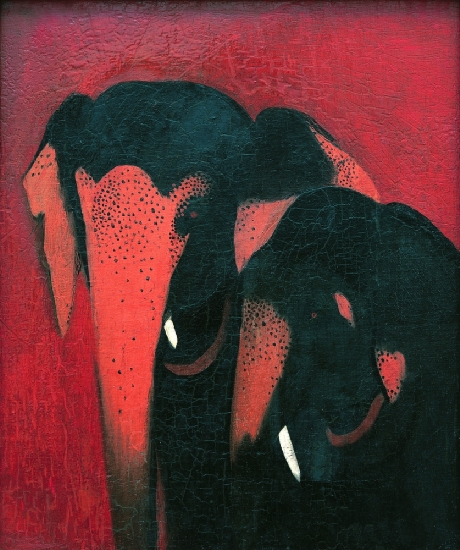 Amrita Sher-Gil, Two Elephants, ca. 1949. Oil on canvas -National Gallery of Modern Art, Neu Delhi
