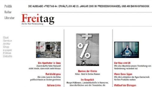 DIE AUSGABE »FREITAG 4«: ERHÄLTLICH AB 23. JANUAR 2009 IM PRESSEBUCHHANDEL UND AM BAHNHOFSKIOSK