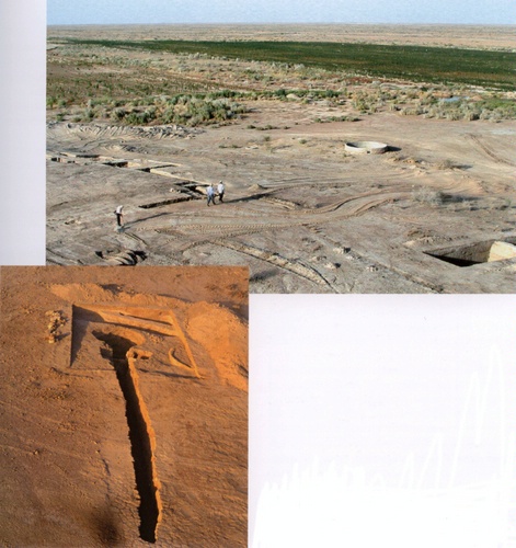 Above: E side of the tepe of AK1 with modern well and, below, the ancient well seen from above.