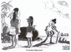 Karikatur von Bob Engelhart, in: Hartford Courant, reproduziert in international Herald Tribune, 28. Juli 1992, S.8; ebd., Abb. S. 326.