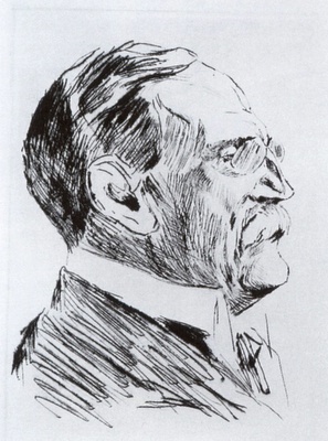 Abb. 4 Wilhelm von Bode (1845 - 1929), Radierung von Max Liebermann, 1914; ebd., S. 12