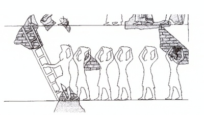 La costruzione di una città della fine del III mill. a.C. come documenta la stele di Ur-Nammu (ca 2100 a.C.), fondatore della III dinastia di Ur.