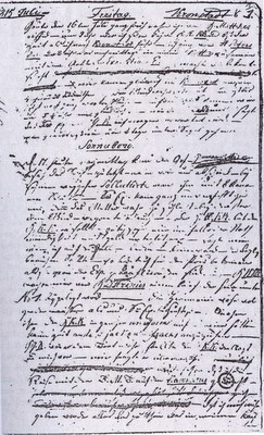 Aus dem  Tagebuch des Zeichners und Malers Ludwig Chores, das die Weltumseglung der russischen Brig Rurik oder Riurik und die auf die Rückkehr nach St. Ptersburg folgenden Monate umfasst, Freitag 16. Juli 1815, Abb., ebd., S.29