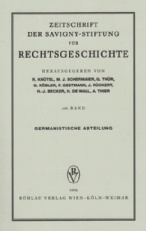 Zeitschrift der Savigny-Stiftung für Rechtsgeschichte (ZRG). Jg. 126. Germanistische Abteilung