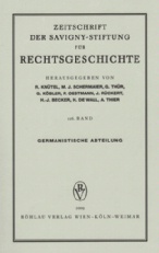 Zeitschrift der Savigny-Stiftung für Rechtsgeschichte (ZRG). Jg. 126. Germanistische Abteilung