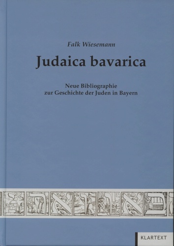 Falk Wiesemann: Judaica bavarica. Neue Bibliographie zur Geschichte der Juden in Bayern. Essen: Klartext Verlag 2007; Die Umschlagabbildung zeigt das hebräische Wort "bavarija" ("Bayern") unter Verwendung von historischen Buchstaben einer 1629 in Venedig gedruckten Haggada.