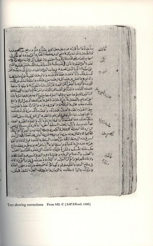 Tâhir's Letter to his Son, 'Abdallâh, Text showing corrections, from MS. C (Atif Effendi 1936, fols. 136b-137a of the Arabic pagination) © Bollingen Foundation Inc., New York, N.Y.