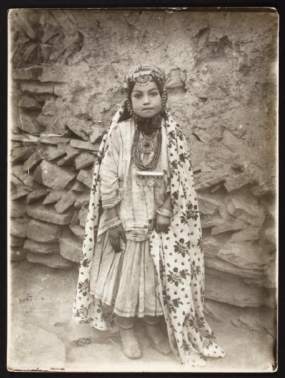 Fig. 17 Portrait of a young woman in elaborate costume shortly after her wedding, ca. 1875 Sevruguin, Antoin, 1870s-1928, b&w ; 16.7 cm. x 22.5 cm - Myron Bement Smith Collection, National Museum of Asian Art