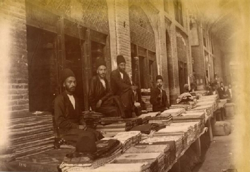 Fig. 24 Antoin Sevruguin, merchants in the bazaar, late 19th century, Albumen print 230 mm x 160 mm - The Nelson Collection of Qajar Photography