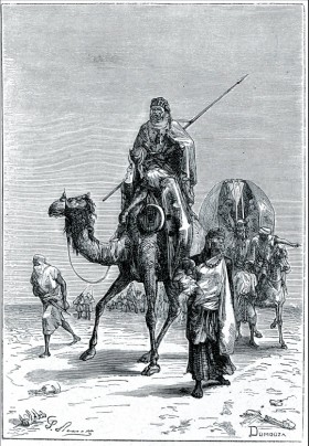 Benjamin of Tudela in the Sahara, in the XIIth century (Engraving by Dumouza, XIXst century Benjamin of Tudela in the Sahara, in the XIIth century (Engraving by Dumouza, XIXst century