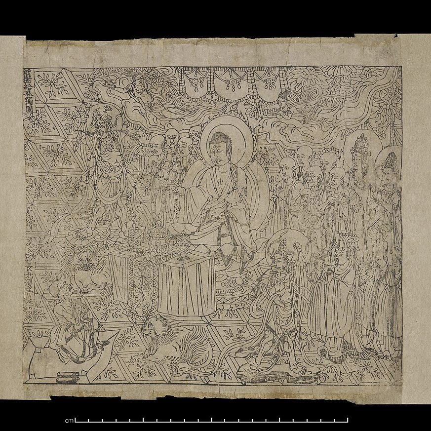 Abb. 2 Diamant-Sutra, chinesischer Holzschnitt, 868 n. Chr. (British Museum, London)